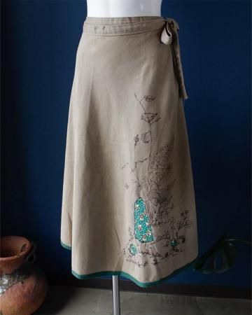 Patchwork wrap skirt