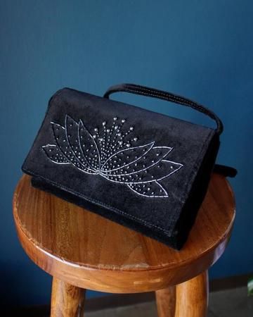 Velor shoulder bag(made in Czechoslovakia)