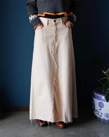 Sheeps Remake / denim long skirt(Levi's 508)