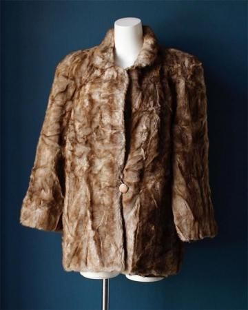 Eco fur jacket(made in USA)