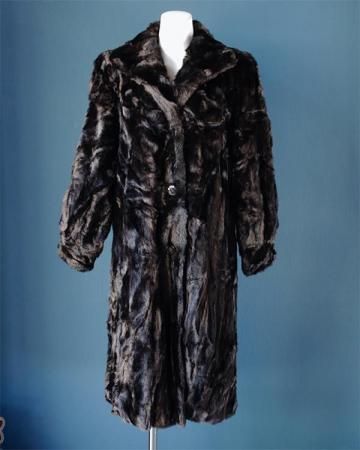 Eco fur long coat(made in USA)