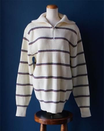70's Border half zip knit