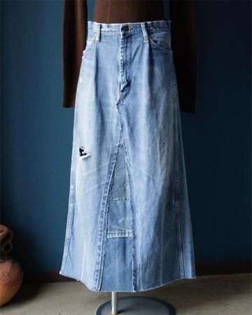 Sheeps Remake / denim long skirt(W76-3)