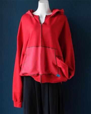 Sheeps Remake / patchwork hood sweatshirt