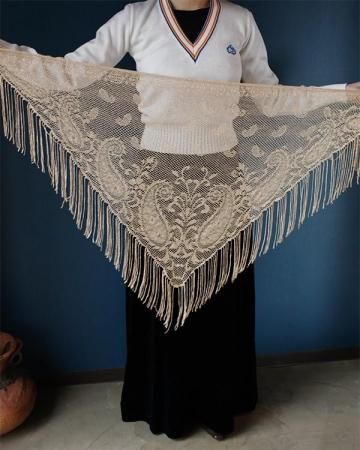 Glitter paisley lace shawl