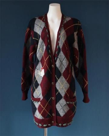 Sheeps Remake / embroidery long knit cardigan