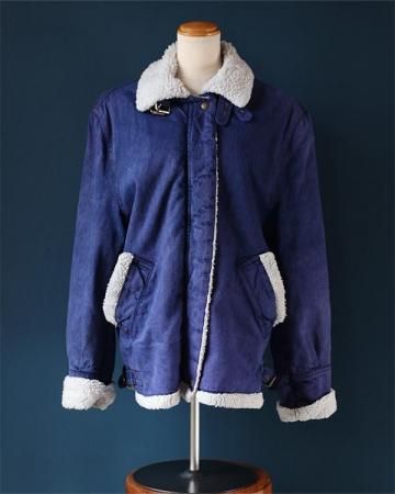 Sheeps Remake / purple boa denim jacket