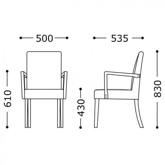 レスタックアーム（既製品）｜喫茶店椅子・カフェ椅子
