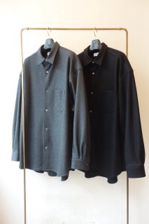 Graphpaper"Wool Smooth Flannel Oversized Regular Collar Shirt"