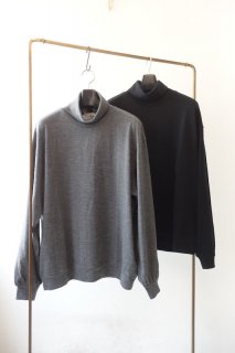 ULTERIOR"SUPER FINE WOOL COTTON TURTLE-NECK TOP"