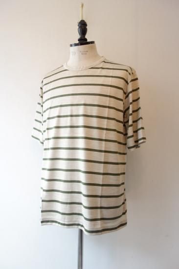 トップス MAATEE&SONS SILK S/SLEEVE LOOSE TEE SILK S/SLEEVE LOOSE TEE(1(MEN) Navy White/ネイビーホワイト