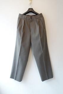ULTERIOR"MELANGE HERRINGBONE STRIPE TUCKED TROUSERS"