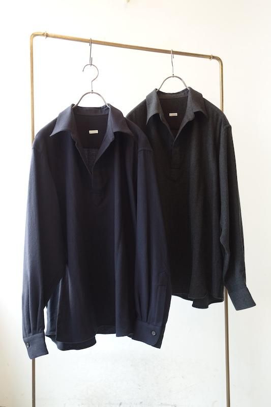 トップス Super180's WORSTED WOOL SHIRTS BLACK Super180's WORSTED WOOL SHIRTS｜BLACK – Cornier