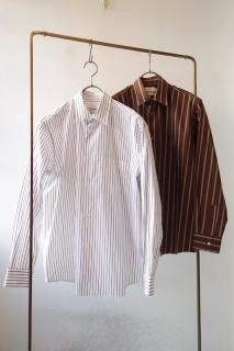 Graphpaper"SIDOGRAS Stripe Regular Collar Shirt"