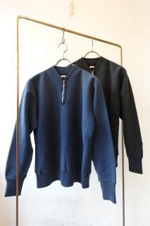 A.PRESSE"Vintage Half Zip Rib Collar Sweatshirt"
