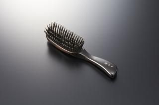 江戸屋 特級黒豚毛ヘアブラシ 箱入り 新品未使用】江戸屋 5行植え 黒檀 特級黒豚毛 ヘアブラシ