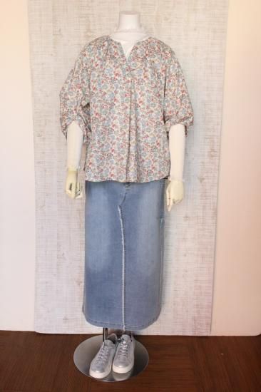トップス ROBE FILDIRE ROBE ローブ FIL DIRE Vネック袖ひねりデザインのリバティ