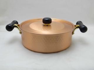 【新品】22cm 銅製 深型 両手鍋 新光金属 COPPER100 新光金属 COPPER100 銅鍋 両手鍋 寸胴 煮物鍋 深型 銅製 蓋つき