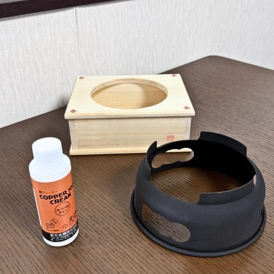 ごはんはどうだ純銅釜めしセット 銅クリーナー、受台付 1合炊 - 新光 ごはんはどうだ純銅釜めしセット 銅クリーナー、受台付 1合炊 - 新光