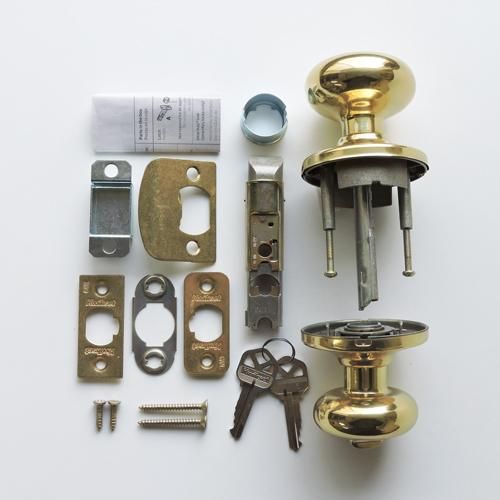 真鍮製ドアノブ　キー付 真鍮 ドアノブ 鍵付き おしゃれ レトロ アンティーク調 ラッチ