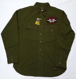 SIDEWINDER COTTON POPLIN SHIRT JOHNSON MOTORS " WOODY WOODPECKER "