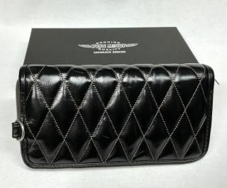 LEATHER QUILTED LONG WALLET