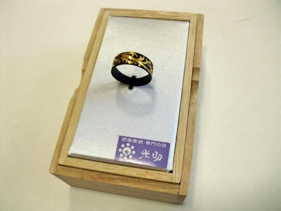 金属工芸品 金細工 伝統工芸品 純金象嵌 リング 唐草 純金 U-02 肥後象嵌 純金細工 熊本の伝統工芸品