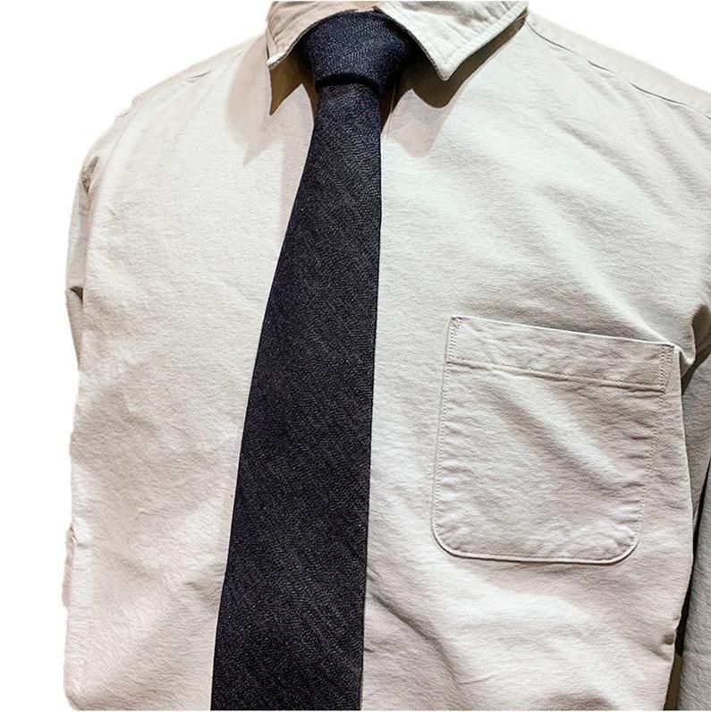 アトリエgg デニムネクタイ　希少 クラシコ セタ｜小紋柄ネクタイ｜オレンジ