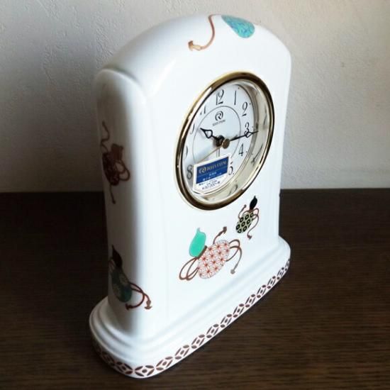 置時計　リズム時計製　有田焼 リズム時計 RHYTHM シチズン CITIZEN 置き時計 陶器 磁器 有田焼