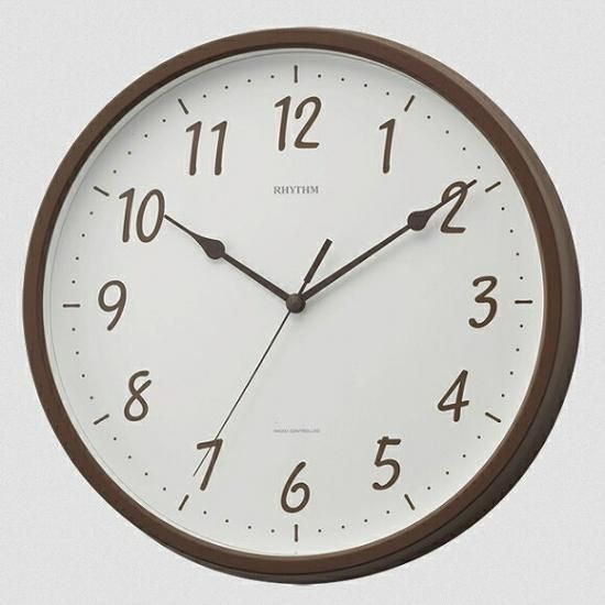 【動作確認済み】RHYTHM 電波時計　スタンダードスタイル142 動作確認済み】RHYTHM 電波時計 スタンダードスタイル142