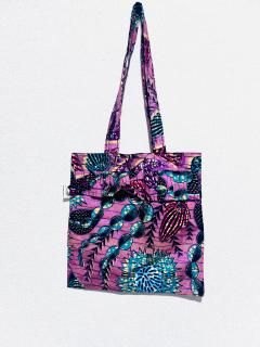 Kitenge ~ Tote Bag with Rouche 36 cm x 36 Cm