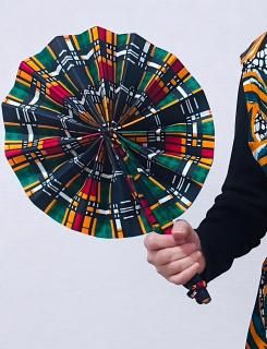 Kitenge HandFan Dark Green