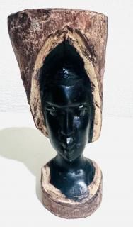 Wood African Woman Face