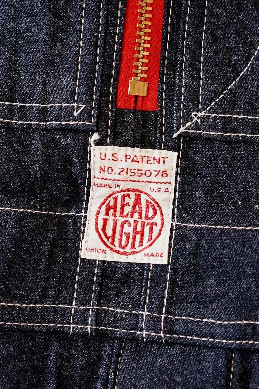 HEADLIGHT ヘッドライト オーバーオール 復刻 東洋 ローバック 美品 HEADLIGHT(ヘッドライト)復刻「SUSPENDER BACK OVERALLS」デニム