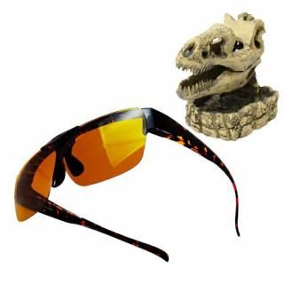 【送料無料】【跳ね上げ式ドライビングサングラス デミ柄 イエローレンズ + 恐竜型メガネスタンド】 ドラサン 福井県産 紫外線 UV100%カット 偏光レンズ 偏光度99% スポーツ ゴルフ<img class='new_mark_img2' src='https://img.shop-pro.jp/img/new/icons61.gif' style='border:none;display:inline;margin:0px;padding:0px;width:auto;' />