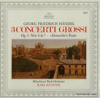 RICHTER, KARL handel; 3 concerti grossi op.6 nos.6 & 7 2533159