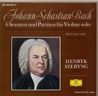 SZERYNG, HENRYK bach; 6 sonaten partiten fur violine solo MG-9261