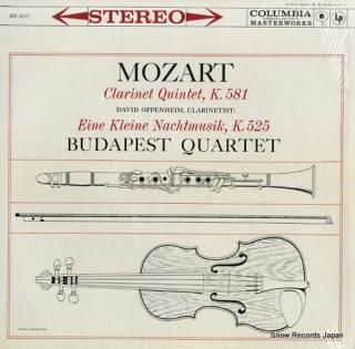 BUDAPEST QUARTET mozart; clarinet quintet, k.581 MS6127