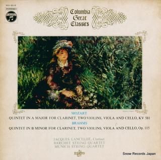 LANCELOT, JACQUES mozar; quintet in a major for clarinet, two violins, viola and cello, kv581 WX-30-