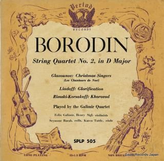 GALIMIR QUARTET, THE borodin; string quartet no.2, in d major SPLP505