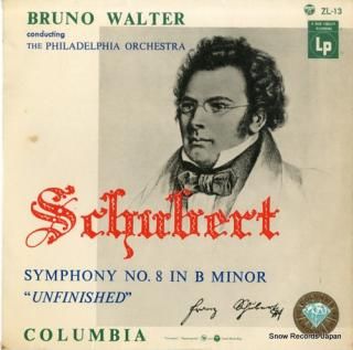 WALTER, BRUNO schubert; symphony no.8 in b minor unfinished ZL-13