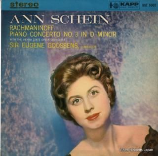 SCHEIN, ANN rachmaninoff; piano concerto no.3 in d minor KSC5002
