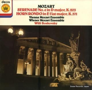 BOSKOVSKY, WILLI mozart; serenade no.4 in d major k.203 JB54
