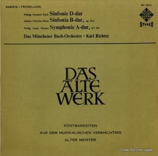 RICHTER, KARL p.h.bach; sinfonie d-dur SH5013