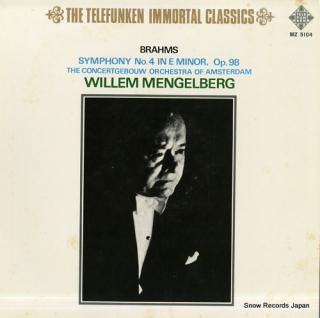 MENGELBERG, WILLEM brahms; symphony no.4 in e minor op.98 MZ5104