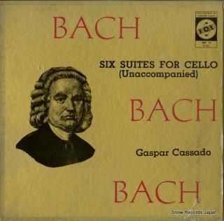 CASSADO, GASPAR bach; six suites for cello(unaccompanied) VBX15