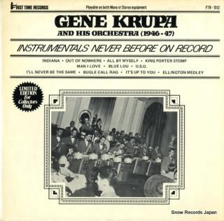 KRUPA, GENE instrumentals never before on record FTR-1512