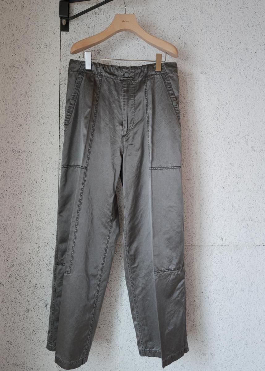 Pigment dye satin work pants Charcoal
