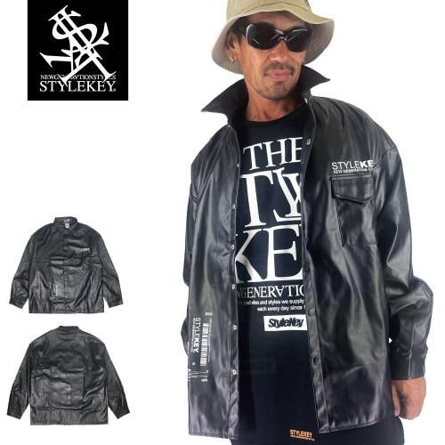 STYLEKEY 륭 ե쥶ĥ㥱å FAUX LEATHER SHIRT JACKET(SK25C10-FLSJ01)