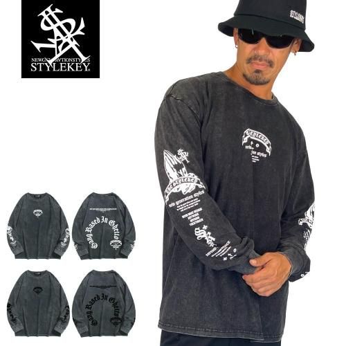 STYLEKEY(륭) åɲùĹµT ANTISOCIAL AREA BLACK POWDER L/S TEE(SK25CG-LS01)